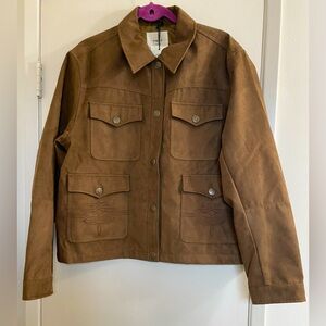 P&Co Women’s Jolene Suede Barn Tan Vegan Suede Jacket Sz 16 NWT